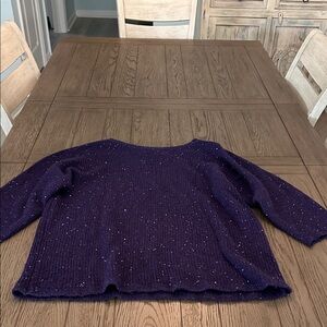 Chico's Deep Purple Crew Neck Sweater